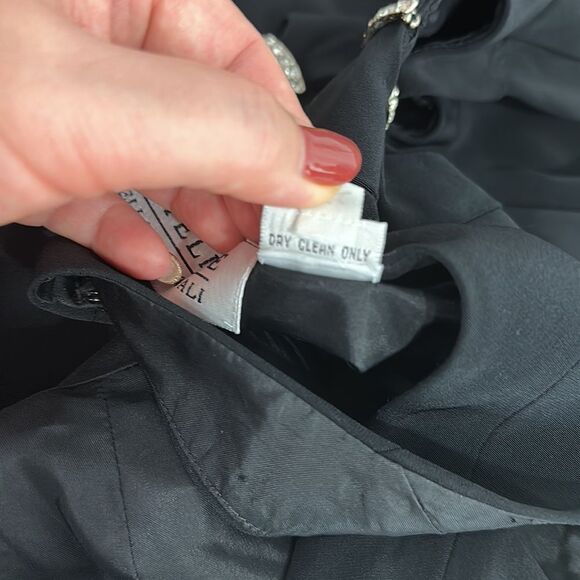 Niteline Della Roufogali Black Beaded Cut Outs Jumpsuit Size 6 - Picture 7 of 11